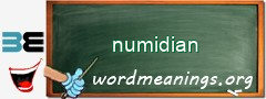 WordMeaning blackboard for numidian